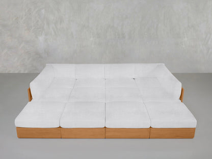12 - Seat Deep Modular Daybed Teak Outdoor - AZ Discount Furniture & Mattress