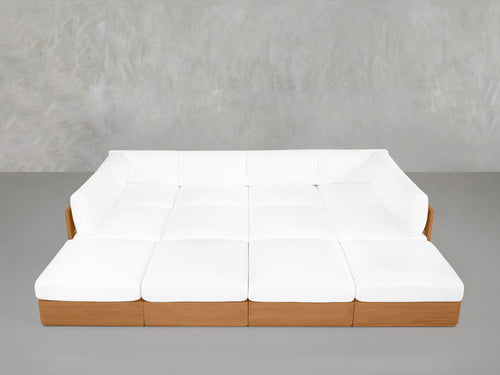 12 - Seat Deep Modular Daybed Teak Outdoor - AZ Discount Furniture & Mattress