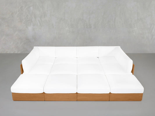 12 - Seat Deep Modular Daybed Teak Outdoor - AZ Discount Furniture & Mattress