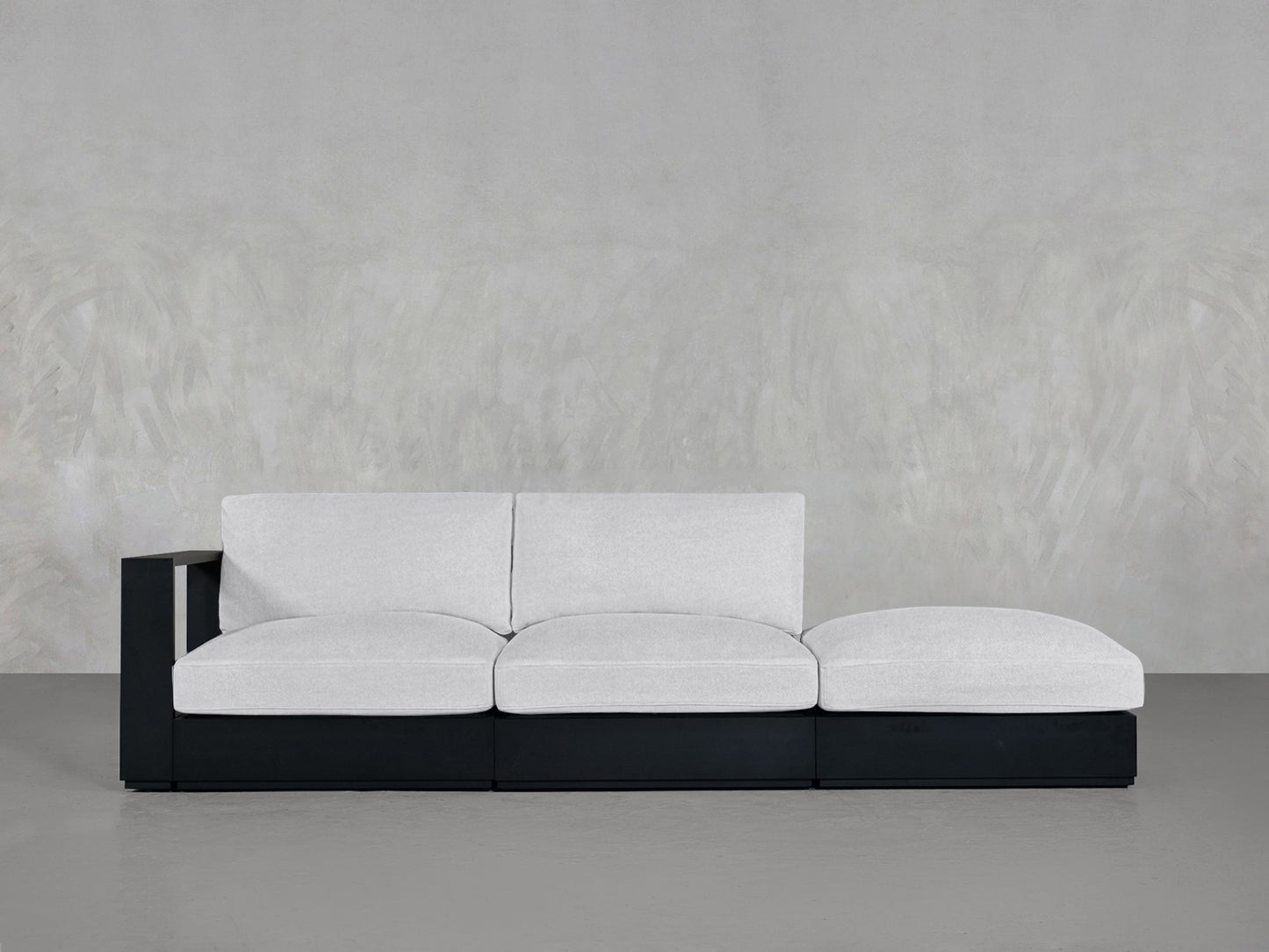 3-Seat Modular Lounger Sofa Aluminum Outdoor