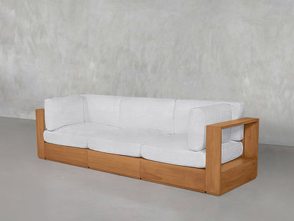 3-Seat Modular Sofa Teak Outdoor