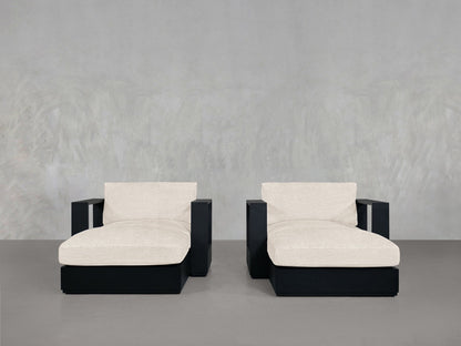 Double Armchairs with Ottoman Aluminum Outdoor - AZ Discount Furniture & Mattress