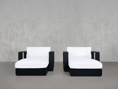Double Armchairs with Ottoman Aluminum Outdoor - AZ Discount Furniture & Mattress