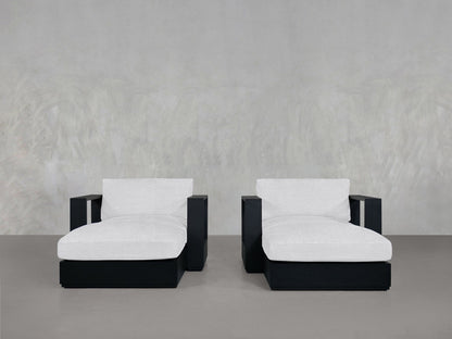 Double Armchairs with Ottoman Aluminum Outdoor - AZ Discount Furniture & Mattress